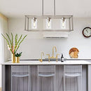 3 Light Linear Chandeliers, Silver, 29 inches long