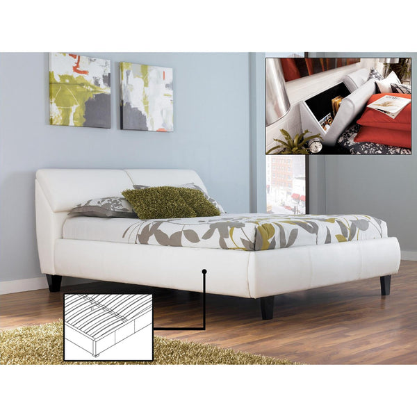 IFDC Full Upholstered Platform Bed with Storage IF 193W - 54 IMAGE 1