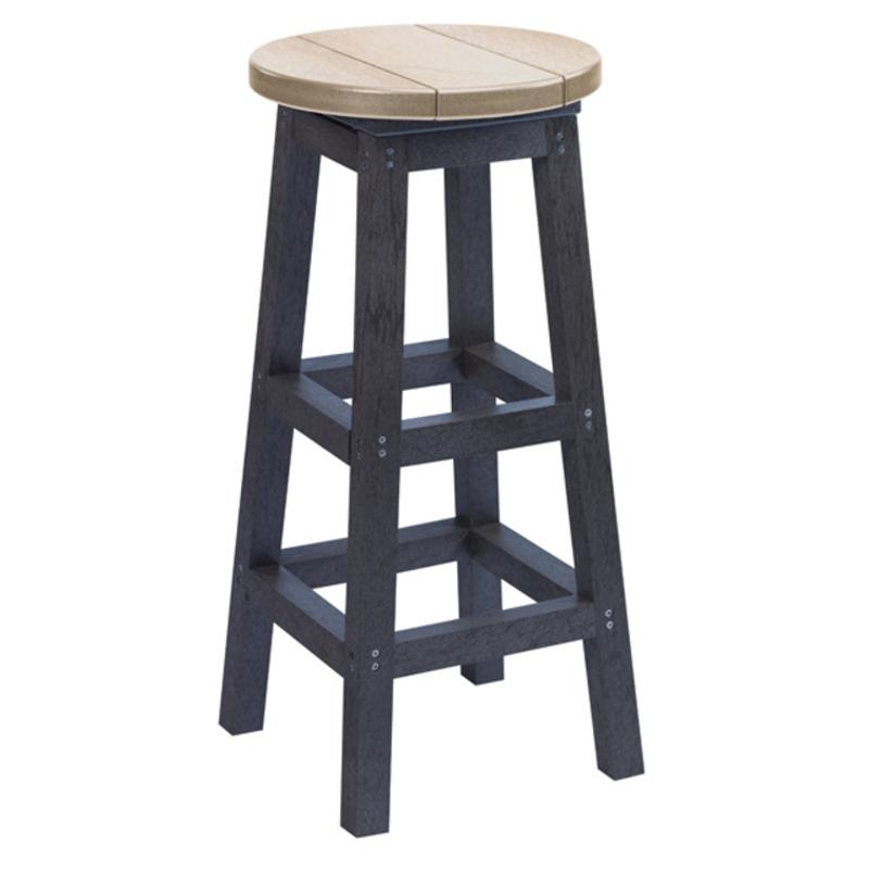 C.R. Plastic Products Generation C23-14-07 Swivel Bar Stool - Black/Beige IMAGE 1