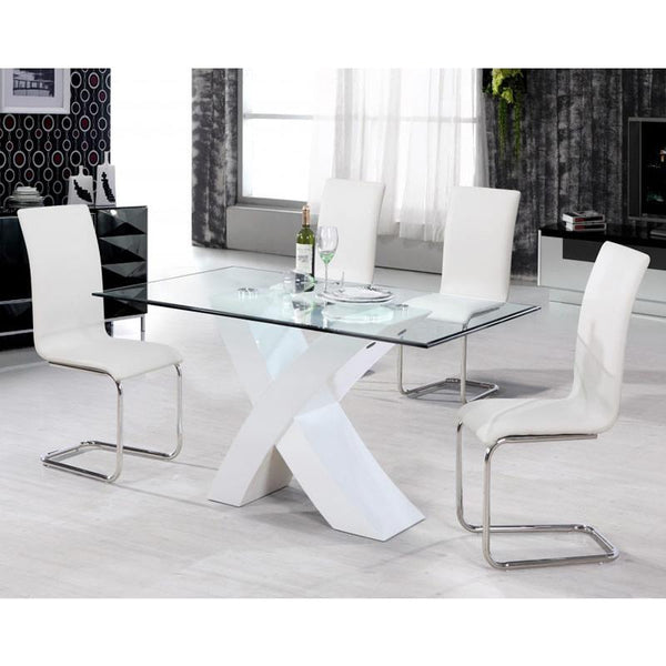 IFDC Dining Table with Glass Top & Pedestal Base T 1090 IMAGE 1