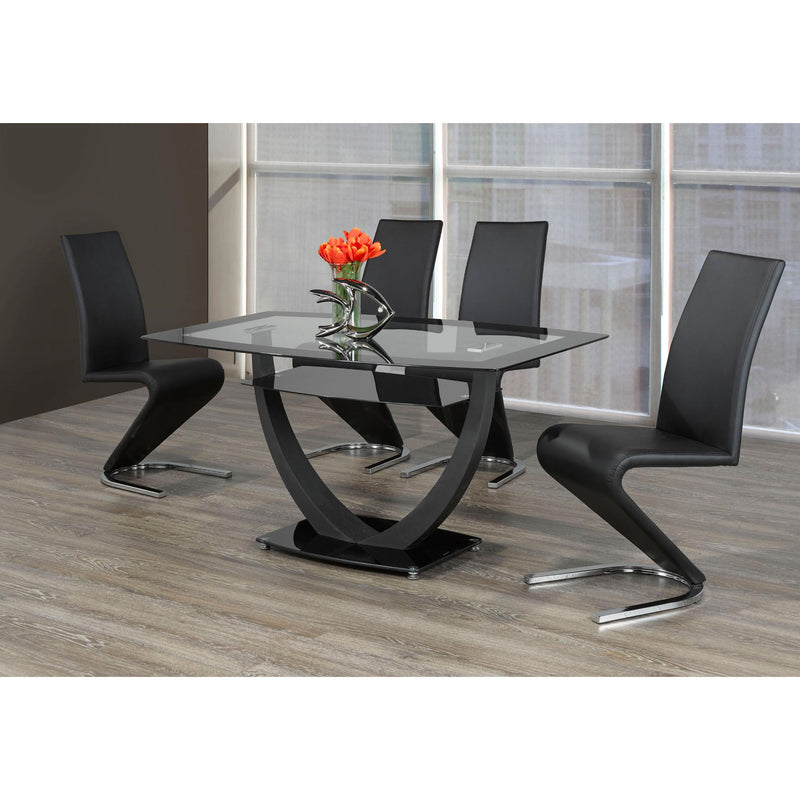 IFDC Dining Table with Glass Top and Pedestal Base T5067 IMAGE 3