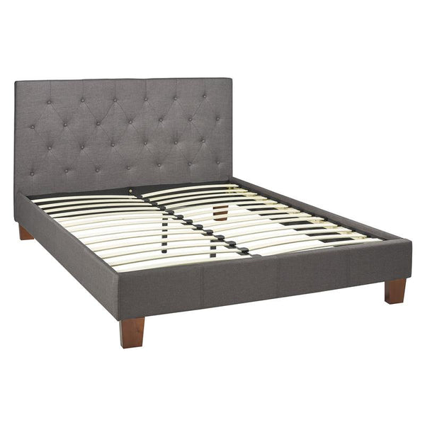 Brassex Queen Upholstered Bed JX366 Queen Upholstered Bed (Gr) IMAGE 1