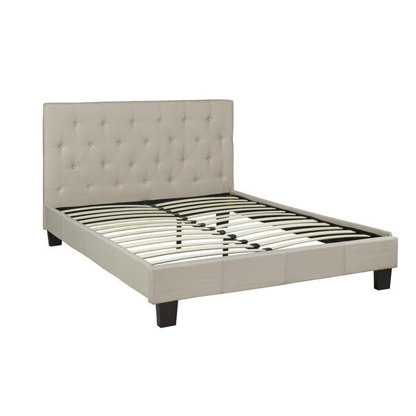 Brassex Queen Upholstered Bed JX366 Queen Upholstered Bed (Bg) IMAGE 1