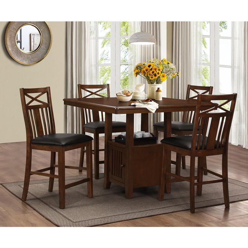 Brassex Square Colton Counter Height Dining Table with Pedestal Base 4646-36 IMAGE 2