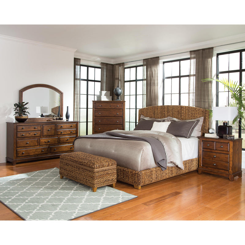 Coaster Furniture Laughton 300501KE Banana Leaf Eastern King Panel Bed - Amber IMAGE 3