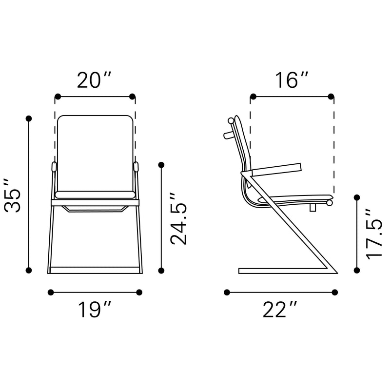  Zuo Lider Plus 215211 Conference Chair - White IMAGE 9