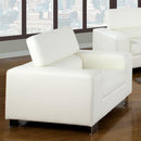  Furniture of America Makri Stationary Bonded Leather Chair CM6336WH-CH IMAGE 1