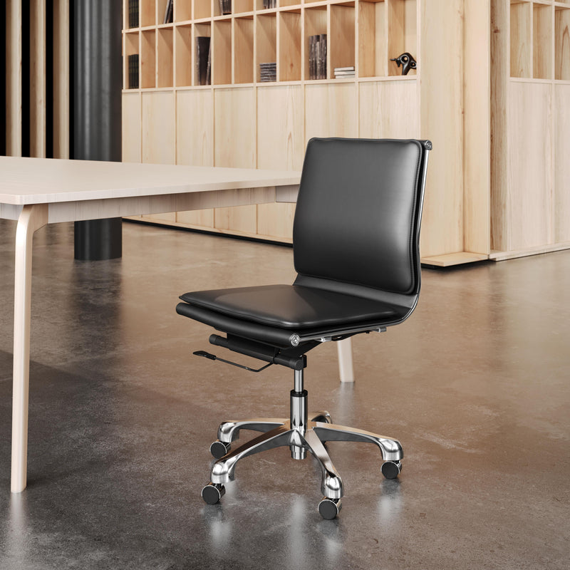  Zuo Lider Plus 215218 Armless Office Chair - Black IMAGE 7