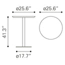  Zuo Bergen 100053 Bar Table - Walnut IMAGE 4