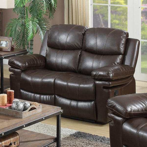 Minhas Furniture Norwich Manual Reclining Bonded Leather Loveseat Norwich-DBPU-02 IMAGE 1