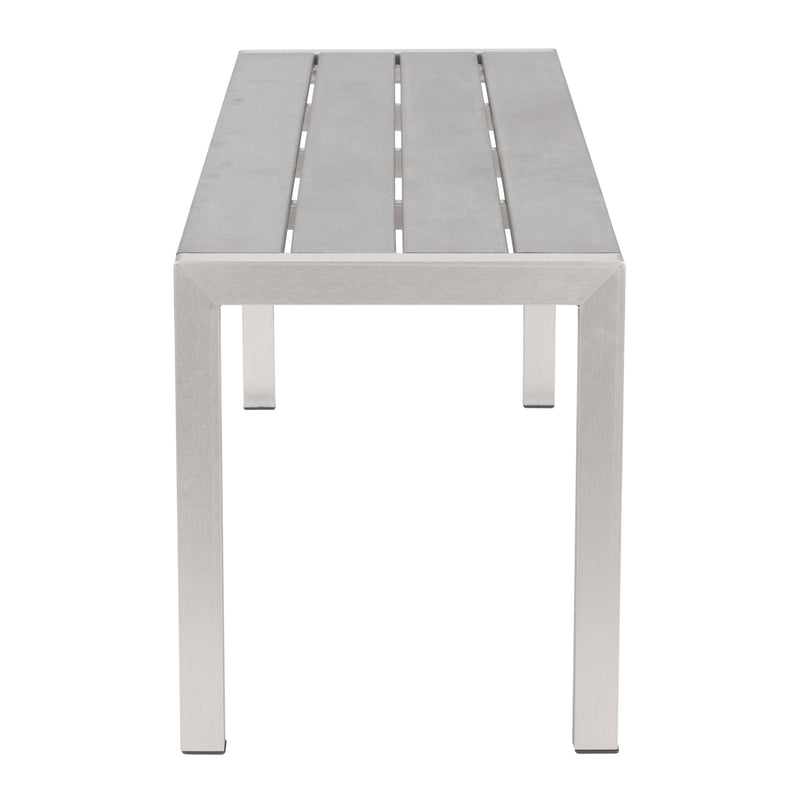  Zuo Metropolitan 701862 Double Bench - Grey & Silver IMAGE 2