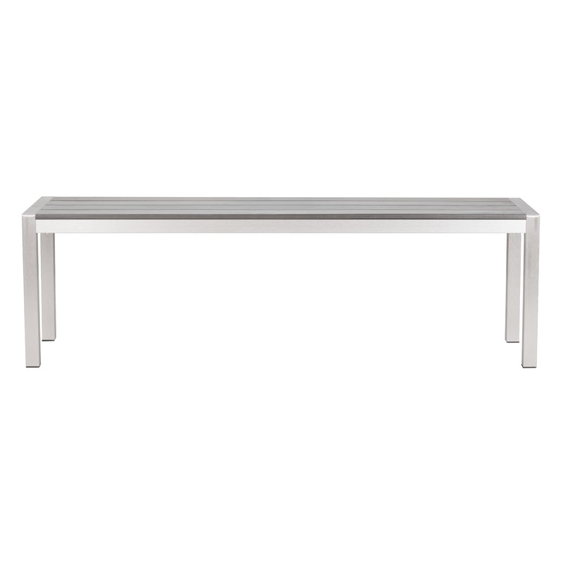  Zuo Metropolitan 701862 Double Bench - Grey & Silver IMAGE 3