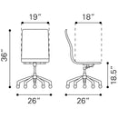  Zuo Glider 100379 Conference Chair - Taupe IMAGE 8