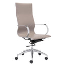  Zuo Glider 100373 High Back Office Chair - Taupe IMAGE 1