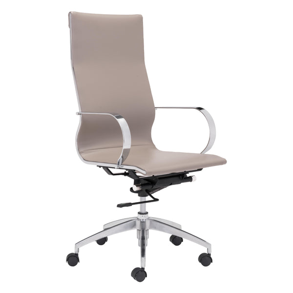  Zuo Glider 100373 High Back Office Chair - Taupe IMAGE 1