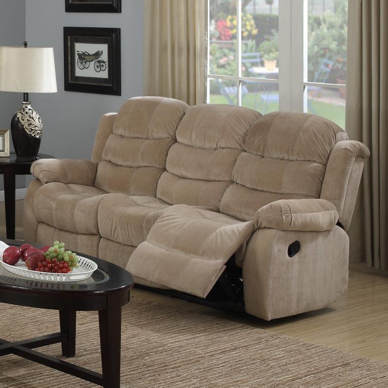 Brassex Simone Reclining Fabric Sofa 6014BE-3 IMAGE 1