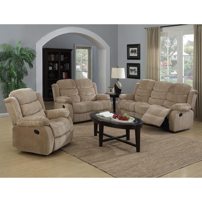 Brassex Simone Reclining Fabric Sofa 6014BE-3 IMAGE 2