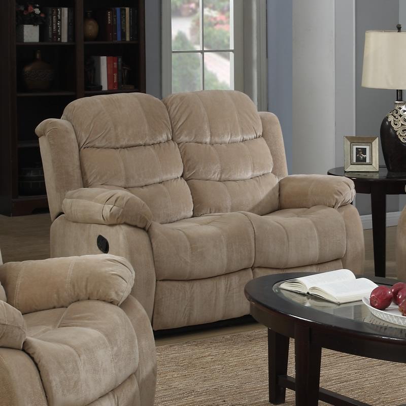 Brassex Simone Manual Reclining Fabric Loveseat 6014BE-2 IMAGE 1