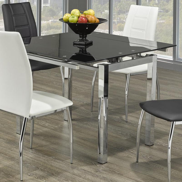 Brassex Fabian Dining Table with Glass Top Fabian L-50 Dining Table IMAGE 1