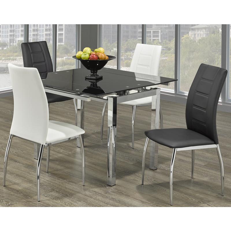 Brassex Fabian Dining Table with Glass Top Fabian L-50 Dining Table IMAGE 2