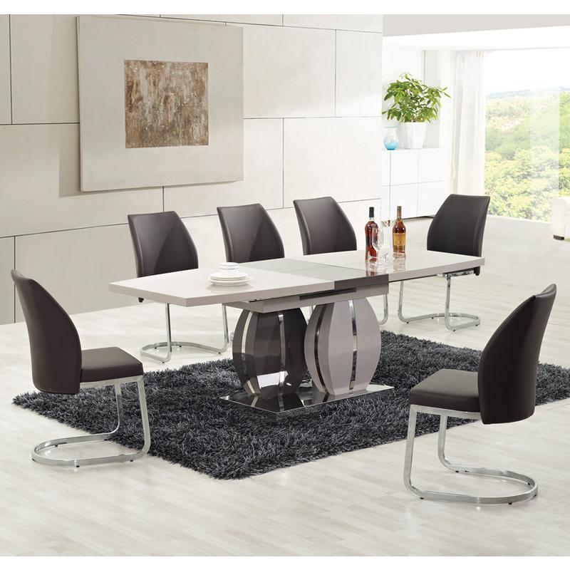 Brassex Eugene Dining Table with Metal Top & Pedestal Base Eugene L-61 Dining Table IMAGE 2