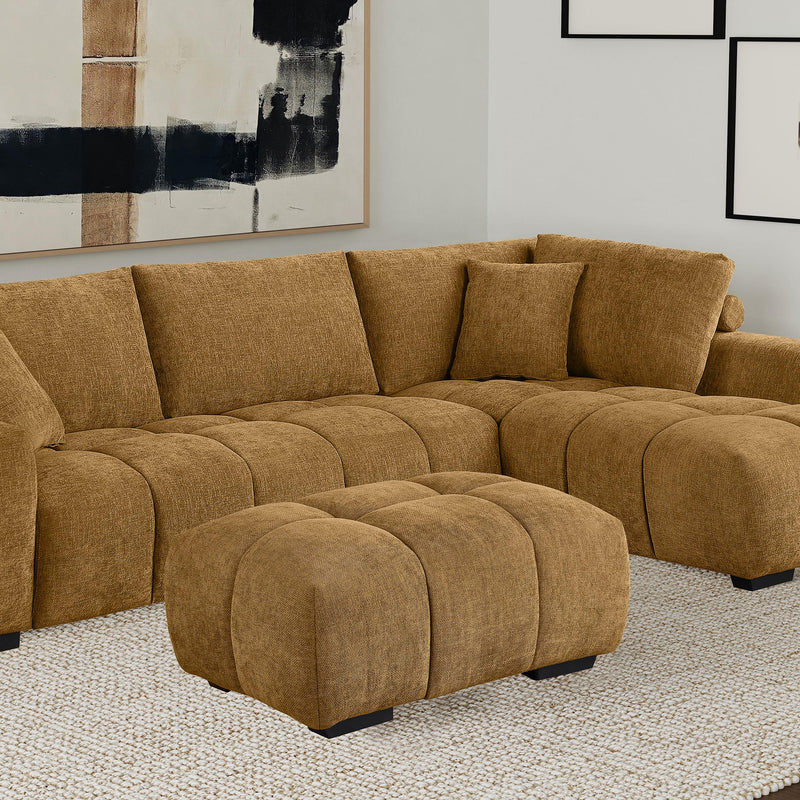 Coaster Furniture Camacho 503984 Rectangular Upholstered Tufted Ottoman - Amber IMAGE 5