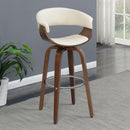  Coaster Furniture Zion 100206 Upholstered Swivel Bar Stool - Walnut and Ecru IMAGE 9