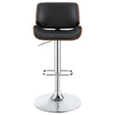Coaster Furniture Folsom 130502 Upholstered Adjustable Bar Stool - Black and Chrome IMAGE 2