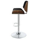 Coaster Furniture Folsom 130502 Upholstered Adjustable Bar Stool - Black and Chrome IMAGE 4