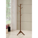  Coaster Furniture Devlin 900633 6 Hook Freestanding Wood Coat Rack Hat Hanger - Walnut IMAGE 1