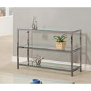 Coaster Furniture Trini 720229 2-shelf Glass Top Entryway Console Table - Black Nickel IMAGE 2