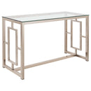 Coaster Furniture Merced 703739 Glass Top Metal Entryway Sofa Console Table - Nickel IMAGE 1