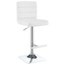  Coaster Furniture Bianca 120694 Upholstered Adjustable Bar Stool - White (Set of 2) IMAGE 1