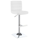  Coaster Furniture Bianca 120694 Upholstered Adjustable Bar Stool - White (Set of 2) IMAGE 2