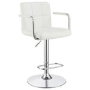  Coaster Furniture Palomar 121097 Adjustable Height Bar Stool - White and Chrome IMAGE 2