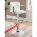  Coaster Furniture Palomar 121097 Adjustable Height Bar Stool - White and Chrome IMAGE 7