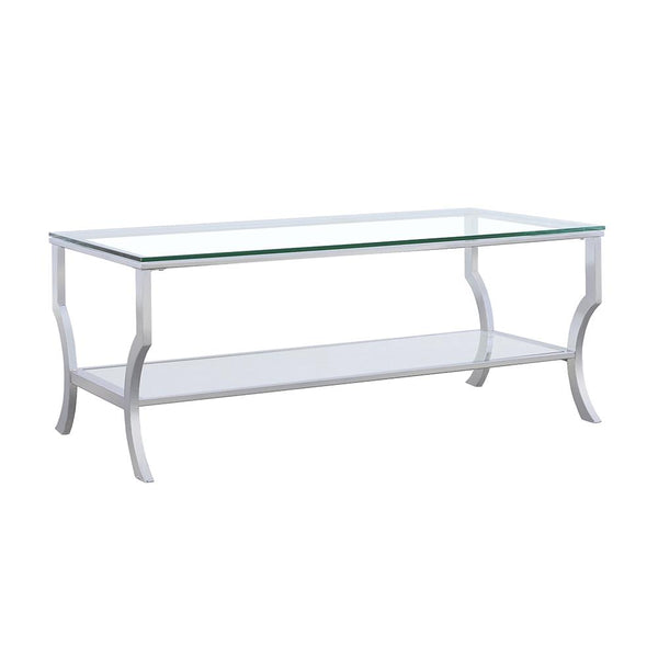 Coaster Furniture Saide 720338 Rectangular Glass Top Coffee Table - Ch