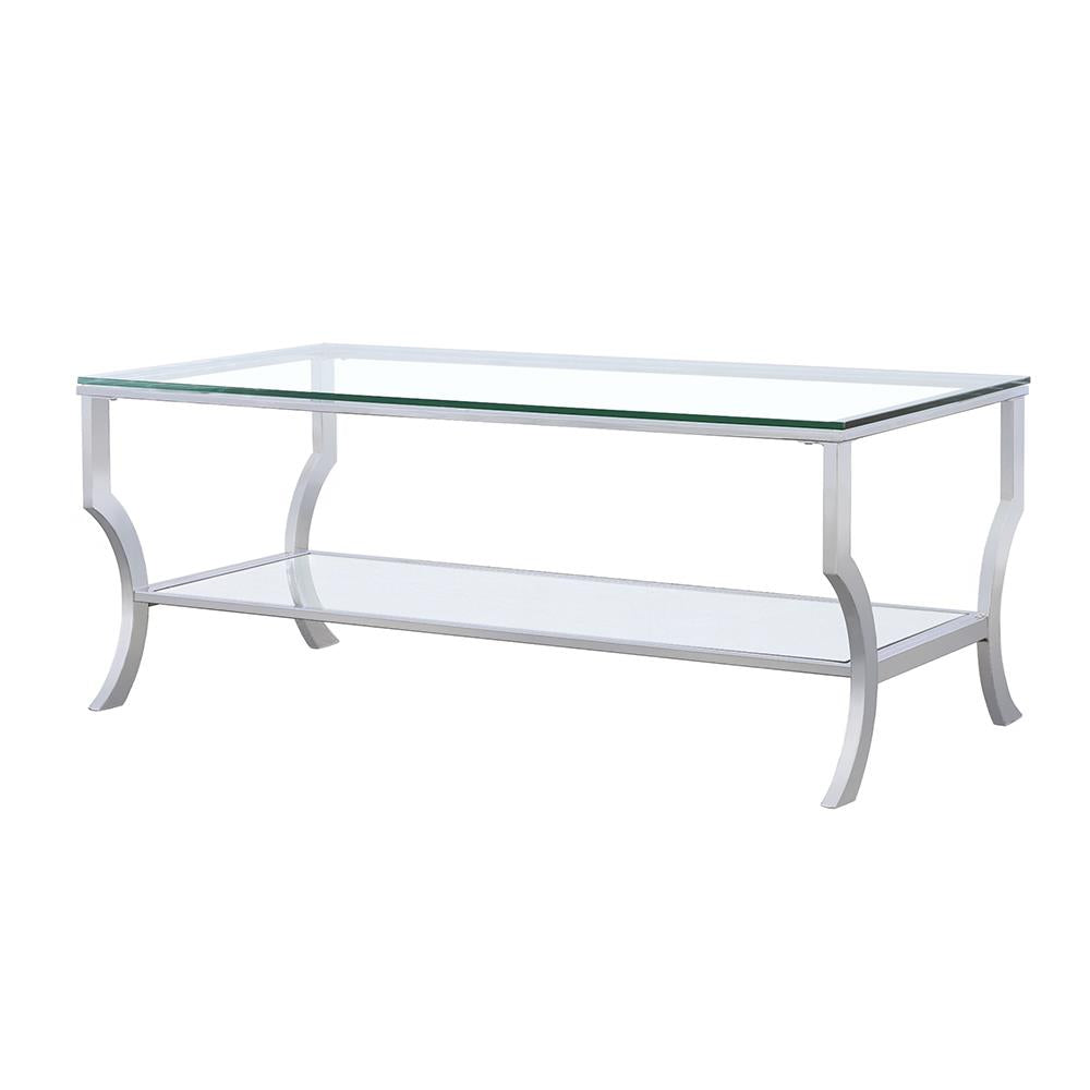 Coaster Furniture Saide 720338 Rectangular Glass Top Coffee Table - Ch