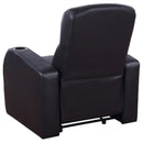 Coaster Furniture Cyrus 600001 Upholstered Track Arm Recliner - Black IMAGE 4