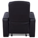 Coaster Furniture Cyrus 600001 Upholstered Track Arm Recliner - Black IMAGE 5