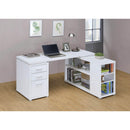 Coaster Furniture Yvette 800516 60-inch 3-Drawer L-Shape Computer Desk - White IMAGE 7