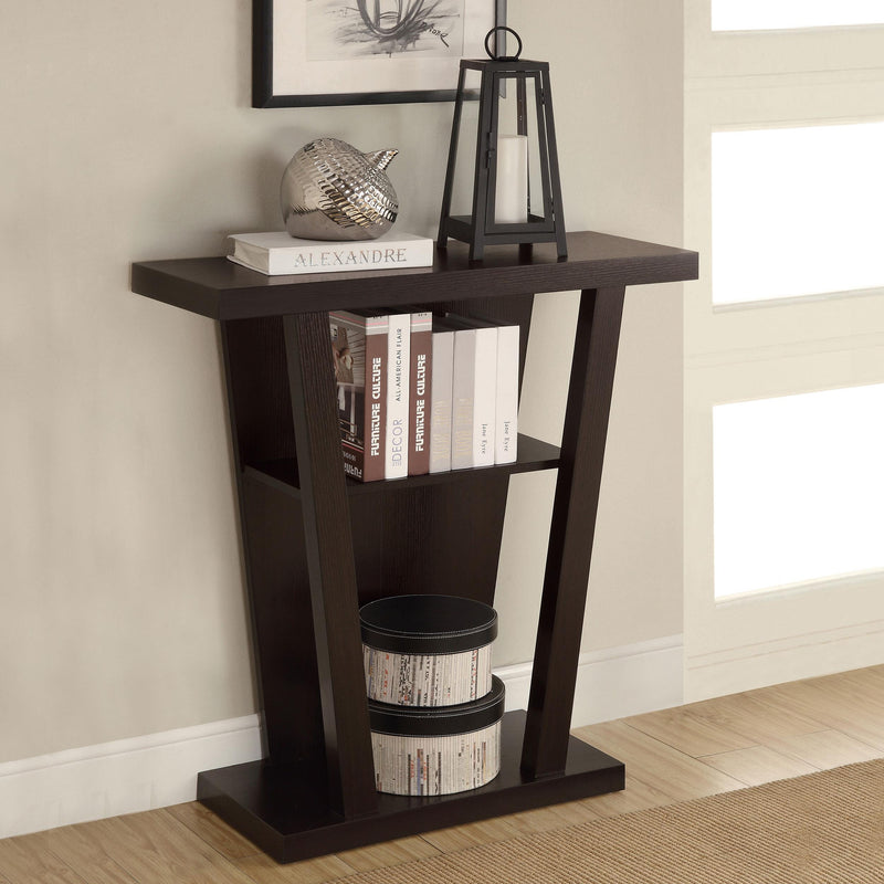  Coaster Furniture Evanna 950136 2-shelf Engineered Wood Console Table - Cappuccino IMAGE 7