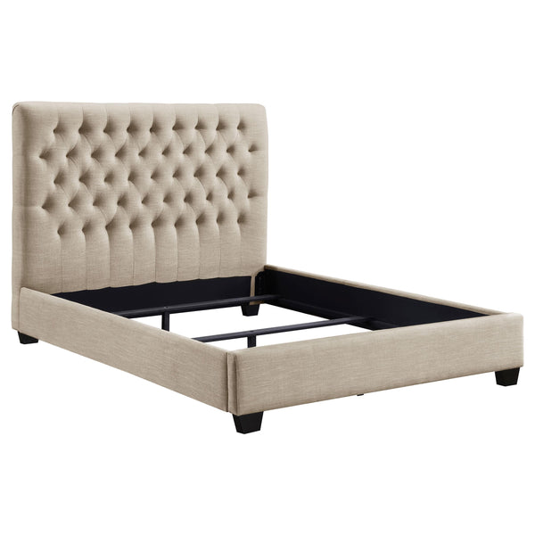  Coaster Furniture Chloe 300007Q Upholstered Queen Panel Bed - Oatmeal IMAGE 1