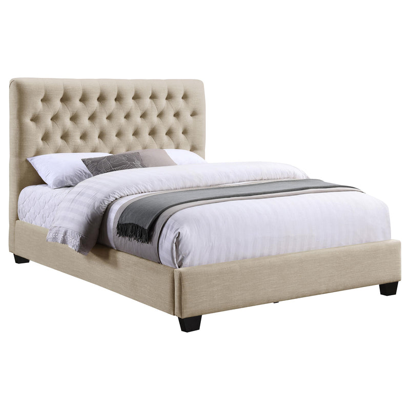  Coaster Furniture Chloe 300007Q Upholstered Queen Panel Bed - Oatmeal IMAGE 2