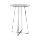 Coaster Furniture Zanella 100026 Round 30-inch Glass Top Bistro Bar Table - Chrome IMAGE 1