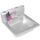KoolMore NSF Stainless Steel Commercial Hand Sink with Goosneck Faucet 17" x 15" - Wall Mount Hand Wash Sink 63480