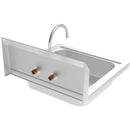 KoolMore NSF Stainless Steel Commercial Hand Sink with Goosneck Faucet 17" x 15" - Wall Mount Hand Wash Sink 63480