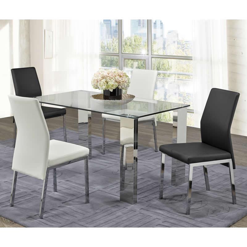 Brassex Alfie Dining Table with Glass Top Alfie Y-625 Dining Table IMAGE 2