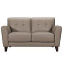 Violino Stationary Leather Match Loveseat 31378-2-CREIGE IMAGE 2