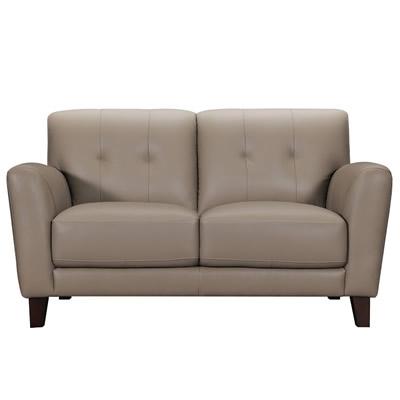 Violino Stationary Leather Match Loveseat 31378-2-CREIGE IMAGE 2